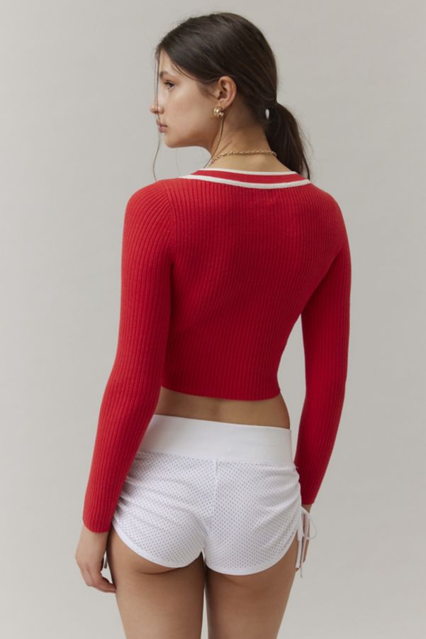 Slide View: 3: BDG Addison V Neck Ribbed Knit Sweater