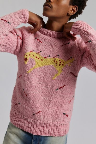 Chamula Horse Pattern Crew Neck Sweater