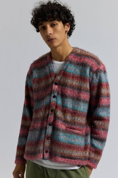 Monitaly Shaggy Stripe V Cardigan