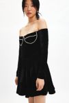 Thumbnail View 2: Bardot Emlyn Off-The-Shoulder Velour Corset Mini Dress