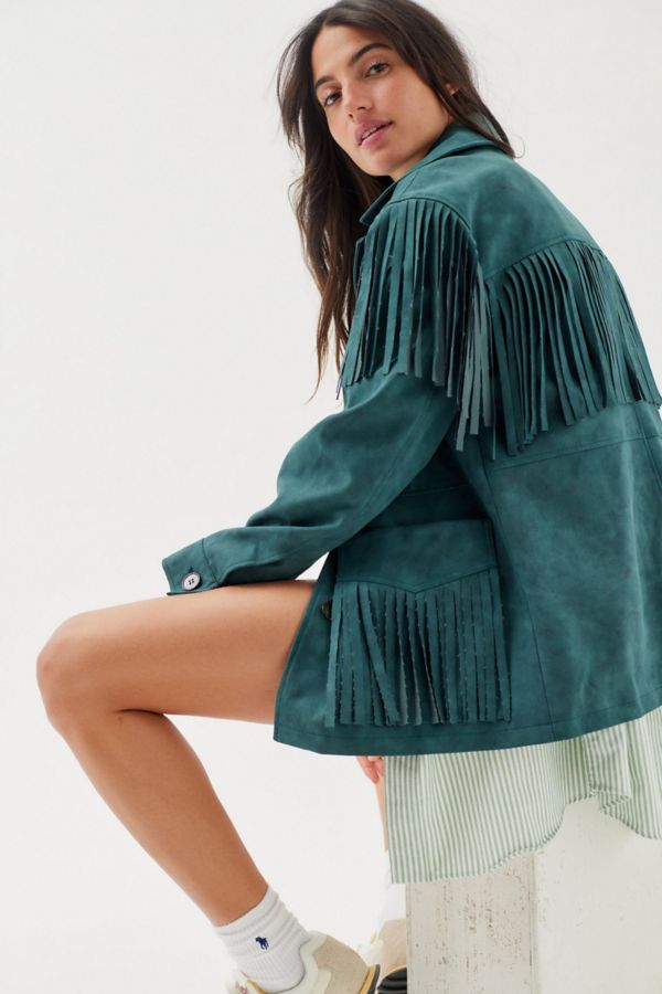 Slide View: 2: Willie Faux Suede Fringe Jacket