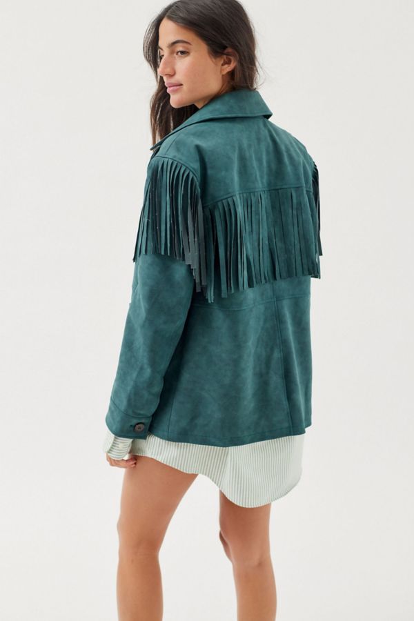 Slide View: 3: Willie Faux Suede Fringe Jacket