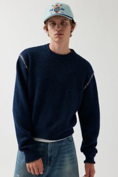 Slide View: 1: UO Hudson Shrunken Crew Neck Sweater