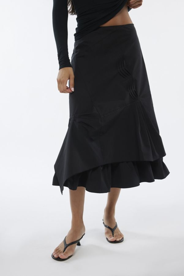 Slide View: 5: Geel Prima Asymmetric Midi Skirt