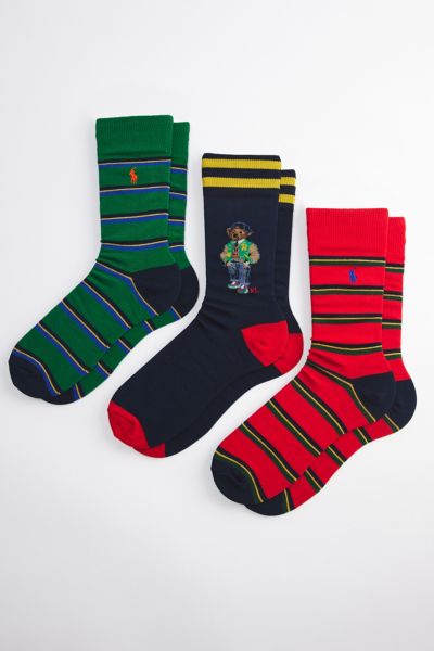 Paquet de 3 Chaussettes d'Équipage Polo Ralph Lauren American Heritage Bear