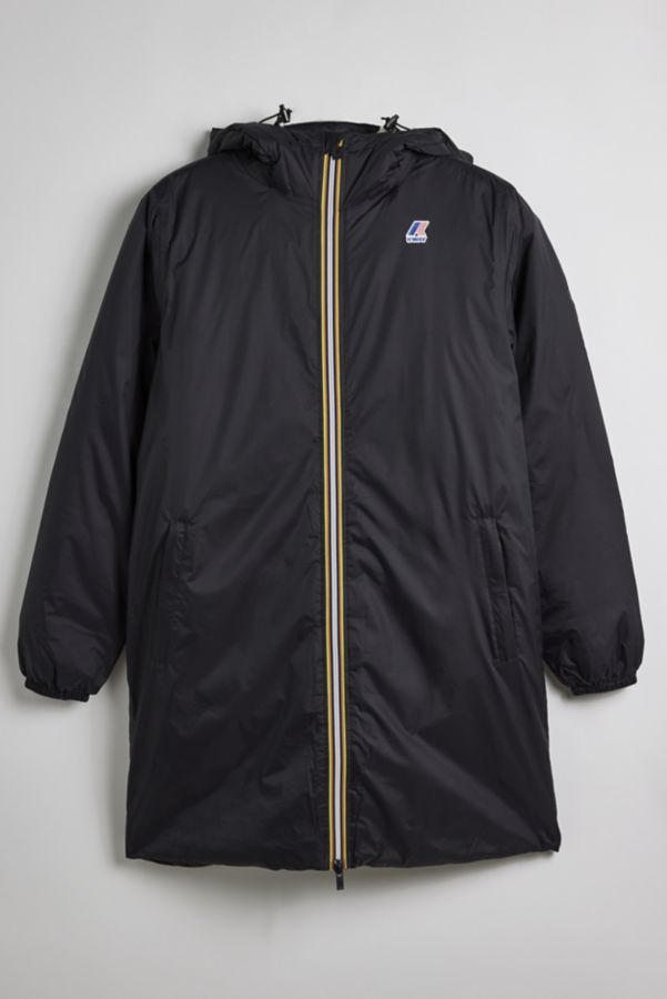 Slide View: 1: K-Way Eiffel Orsetto Fleece Lined Hooded Windbreaker Jacket