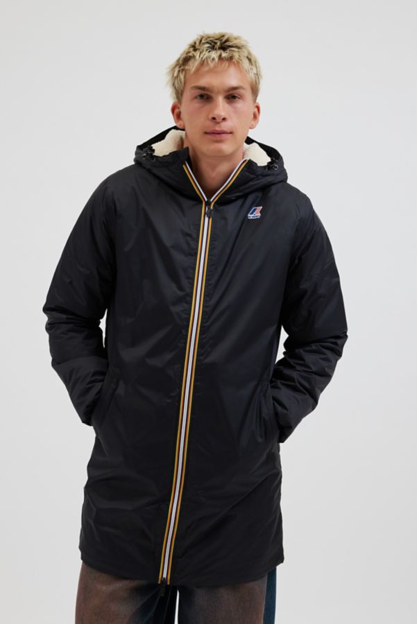 Slide View: 2: K-Way Eiffel Orsetto Fleece Lined Hooded Windbreaker Jacket