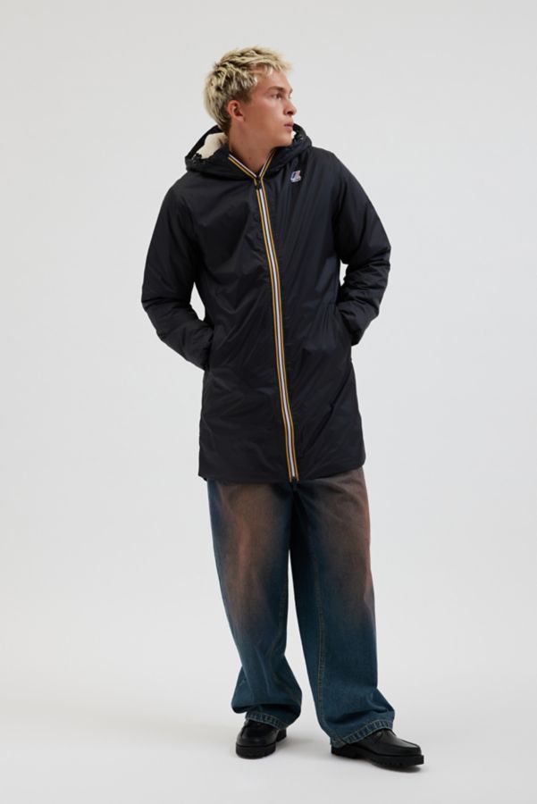 Slide View: 4: K-Way Eiffel Orsetto Fleece Lined Hooded Windbreaker Jacket