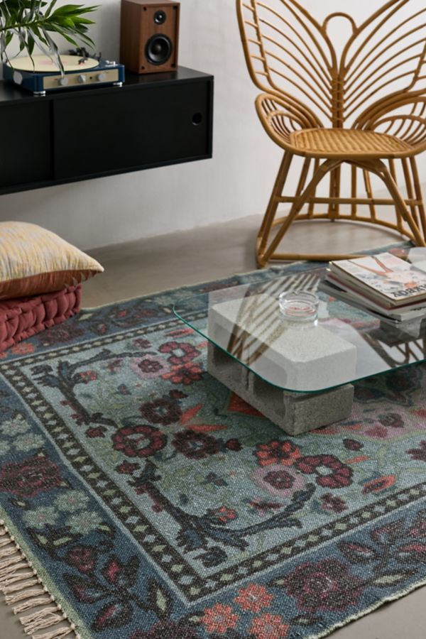 Slide View: 2: Lina Floral Brushed Rug