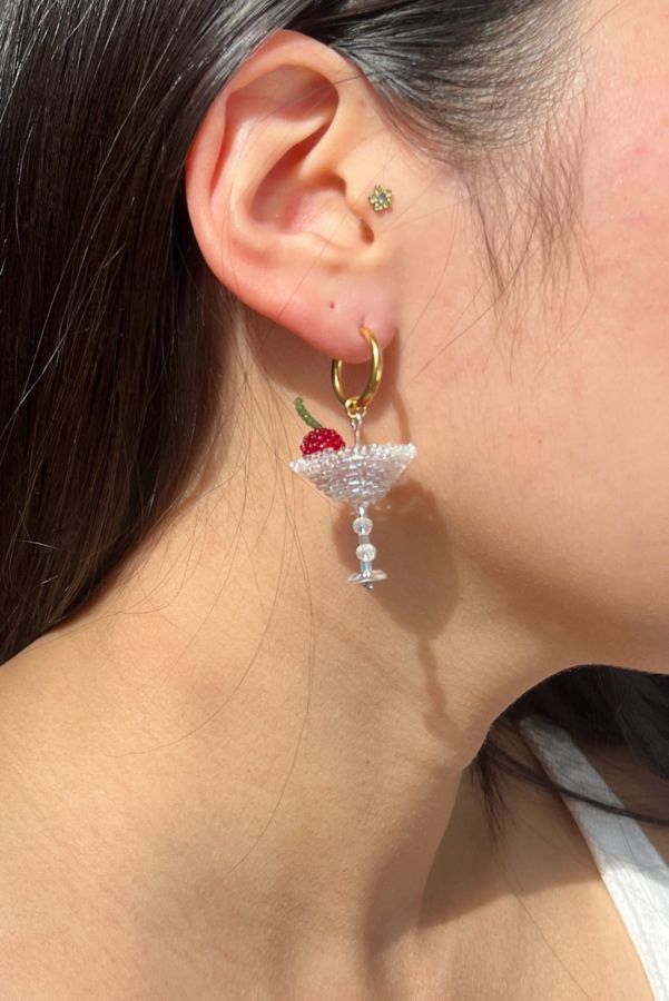 Slide View: 1: Dream Song Beaded Cocktail Earrings