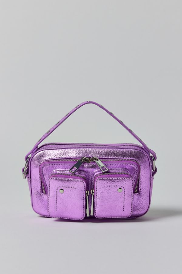 Slide View: 2: Núnoo Helena Metallic Purple Crossbody Bag