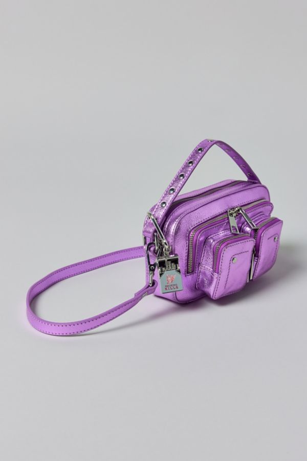 Slide View: 3: Núnoo Helena Metallic Purple Crossbody Bag