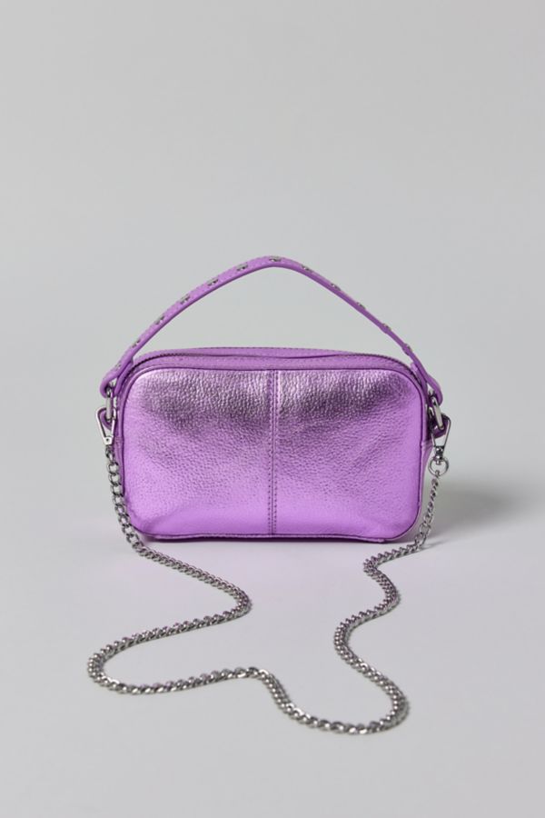 Slide View: 4: Núnoo Helena Metallic Purple Crossbody Bag