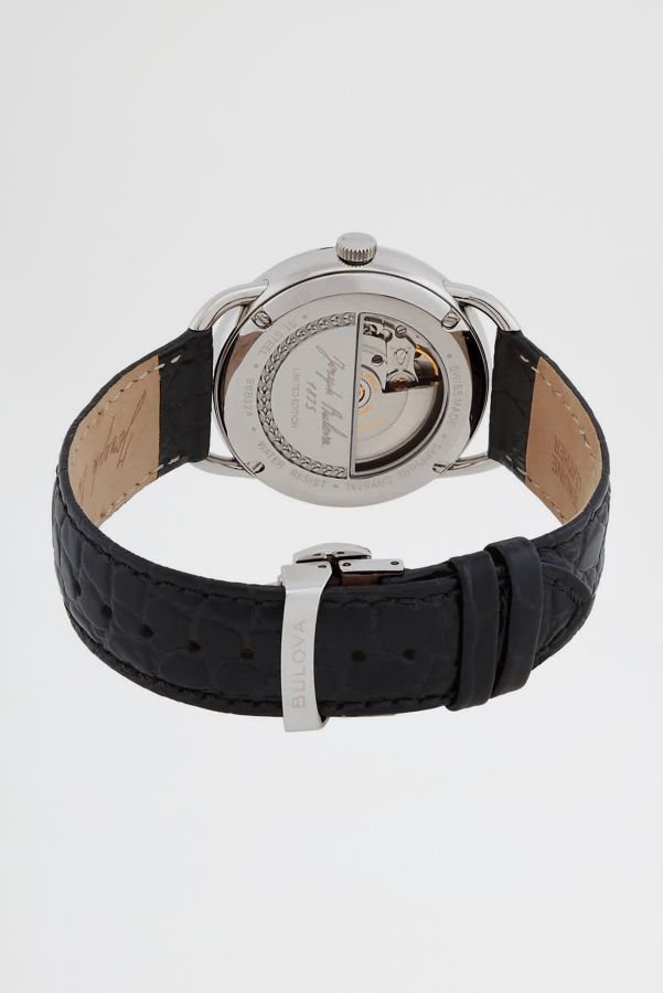 Slide View: 3: Bulova Commodore Automatic Leather Band Watch