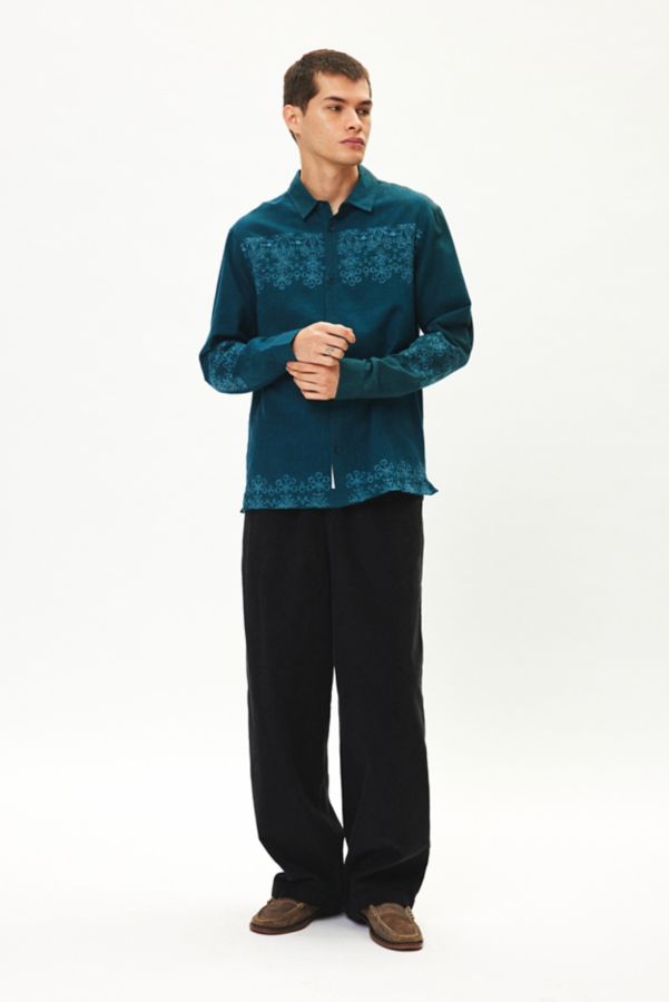 Slide View: 3: Native Youth Gage Embroidered Long Sleeve Button-Down Shirt