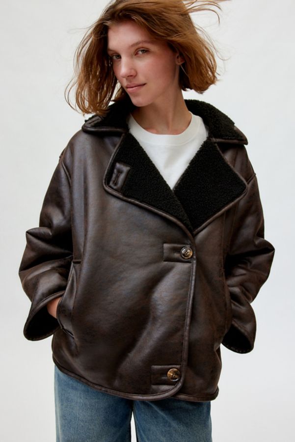 Slide View: 2: BDG Parker Faux Shearling Jacket