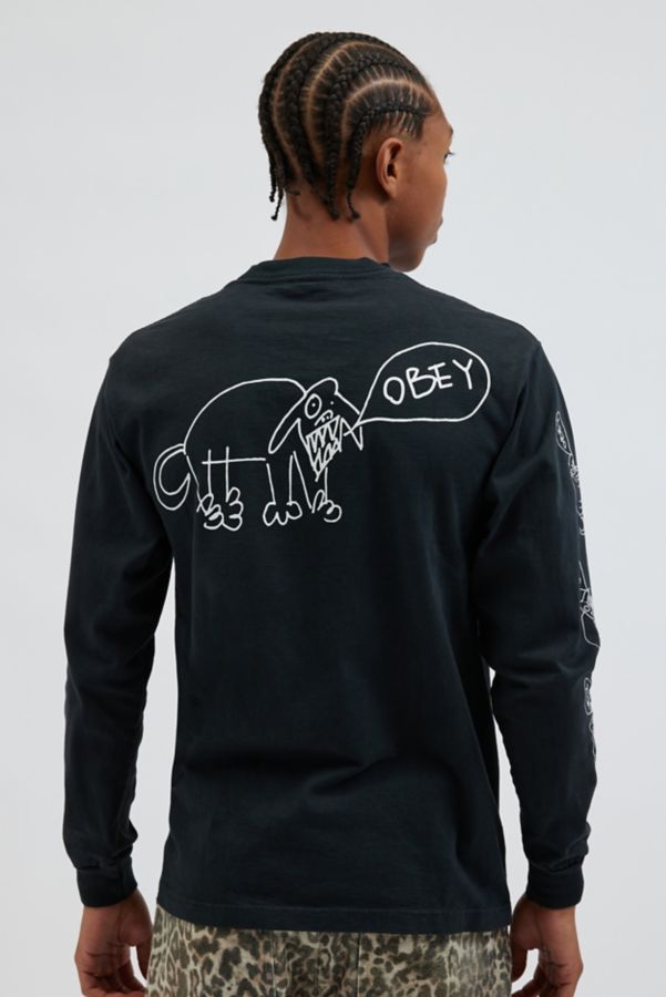 Slide View: 1: OBEY UO Exclusive Angry Dog Long Sleeve Tee