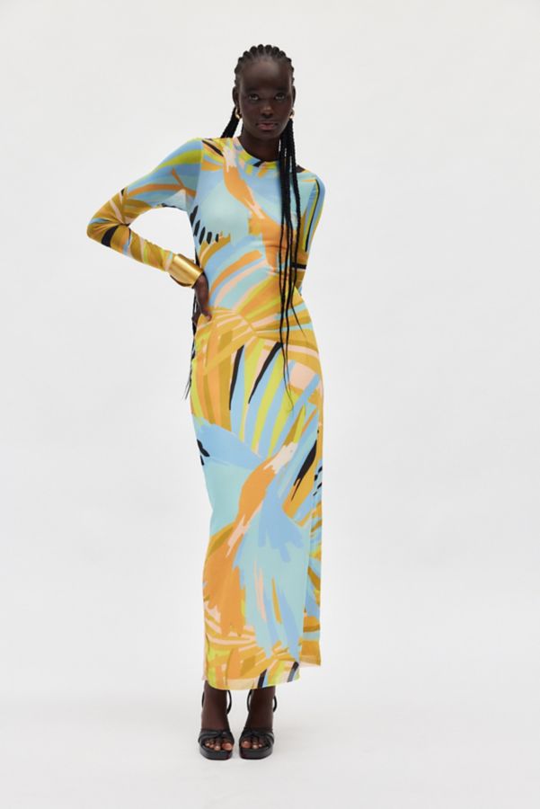 Slide View: 1: AFRM Didi Mesh Long Sleeve Maxi Dress