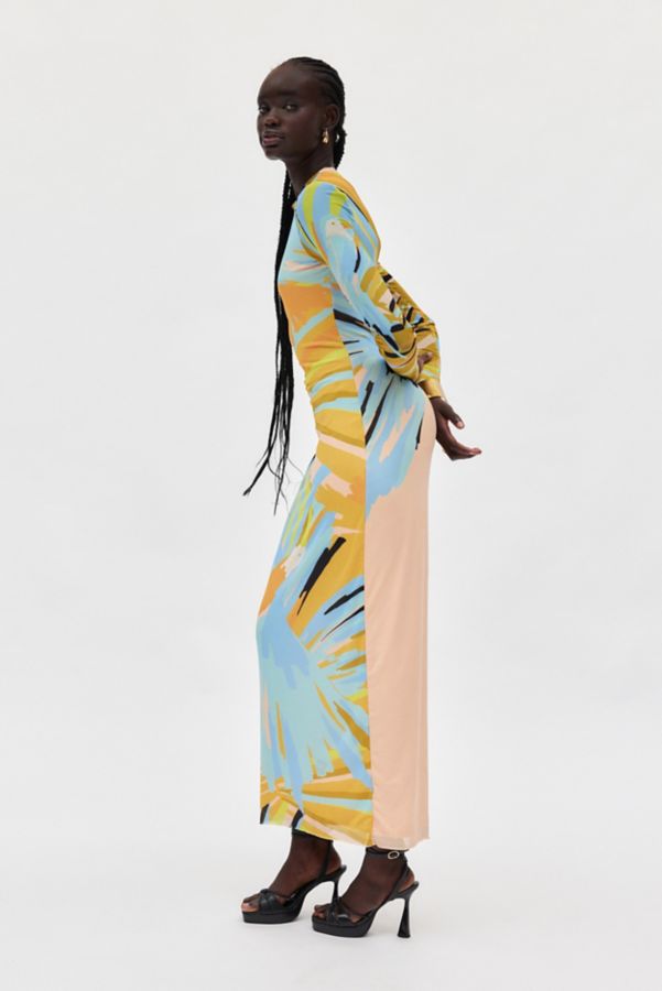 Slide View: 2: AFRM Didi Mesh Long Sleeve Maxi Dress