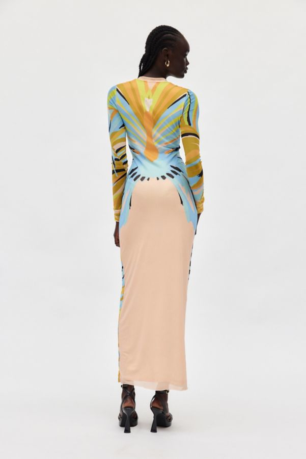 Slide View: 4: AFRM Didi Mesh Long Sleeve Maxi Dress