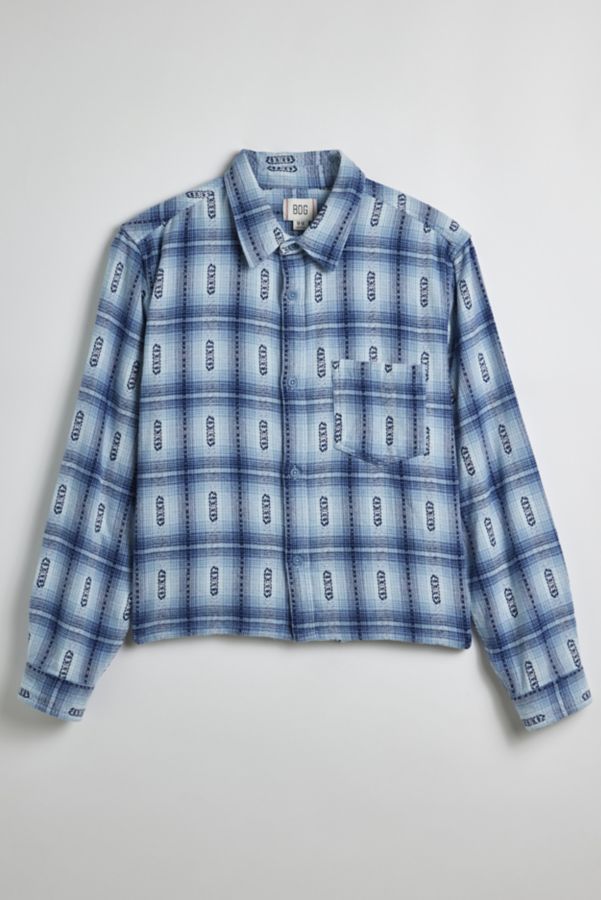 Slide View: 2: BDG Cropped Plaid Flannel Shirt