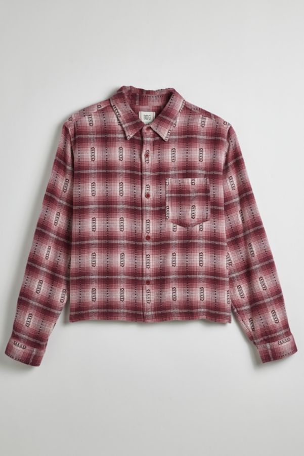 Slide View: 3: BDG Cropped Plaid Flannel Shirt