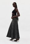 Thumbnail View 3: Private Policy Mesh Cutout Drawstring Denim Maxi Dress