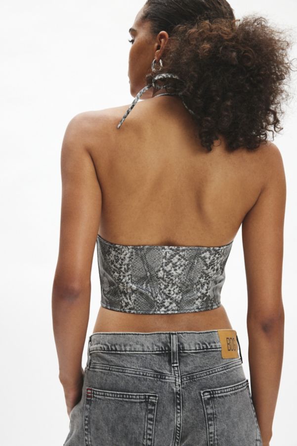 Slide View: 2: Silence + Noise Teya Faux Leather Halter Top