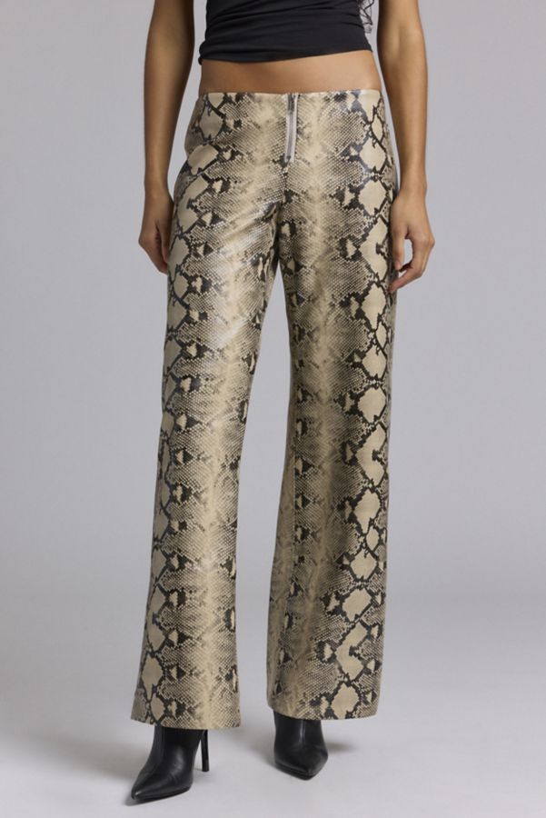 Slide View: 2: BY.DYLAN Xaavier Snake Print Faux Leather Pant