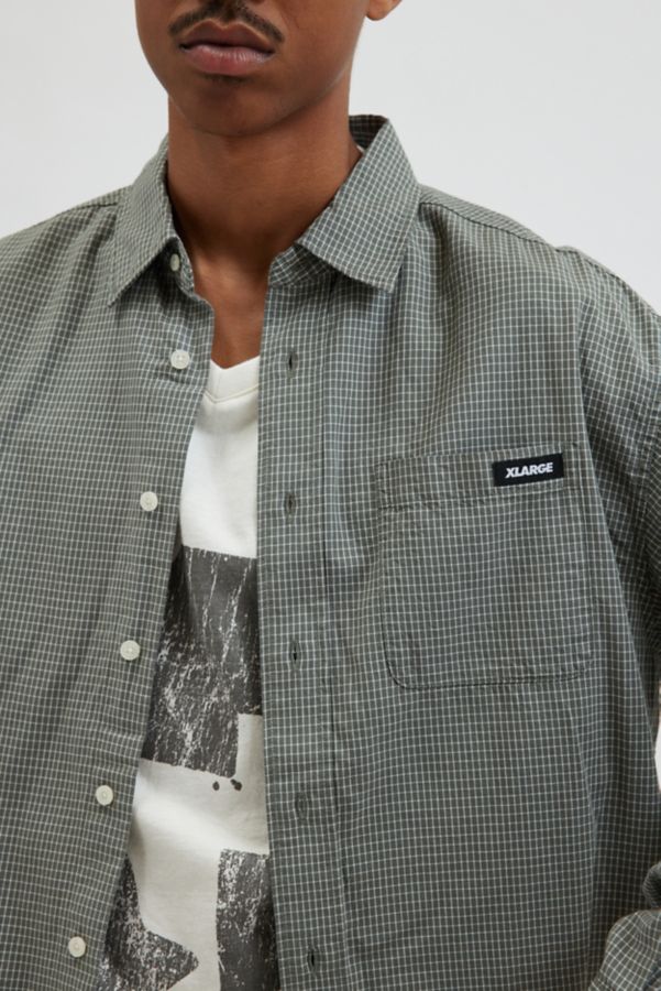 Slide View: 4: XLARGE Gingham Check Long Sleeve Button-Down Shirt