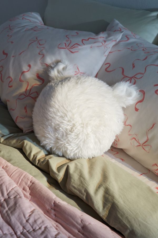 Slide View: 1: Animal Ears Faux Fur Throw Pillow