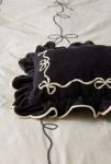 Thumbnail View 2: Lacey Bows Velvet Ruffle Bolster Pillow