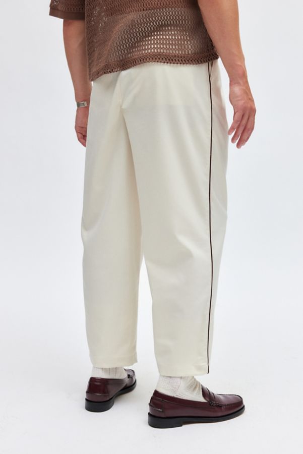 Slide View: 3: Standard Cloth Jason Piping Pleated Trouser Pant