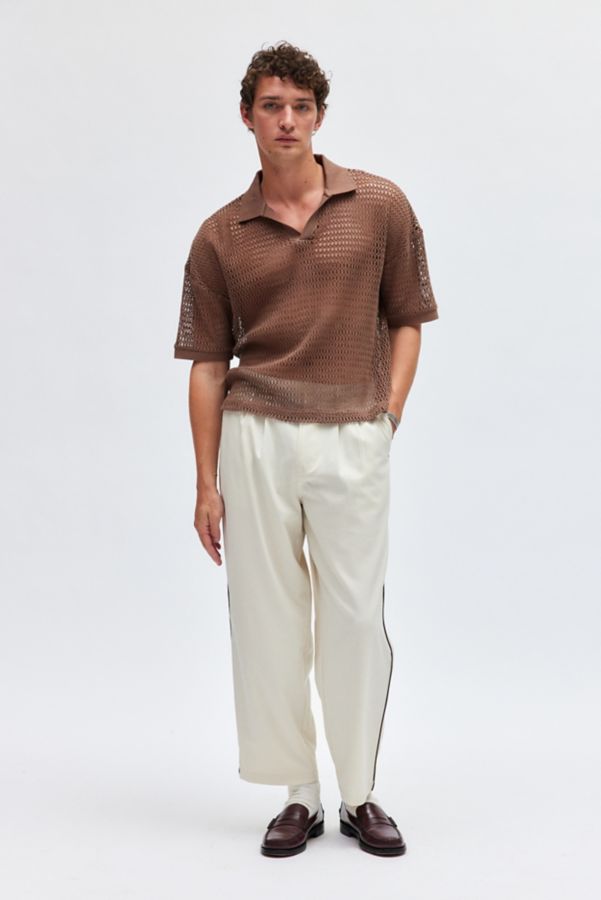 Slide View: 4: Standard Cloth Jason Piping Pleated Trouser Pant