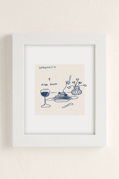 Sabina Fenn Illustration Spaghetti And Red Wine Art Print