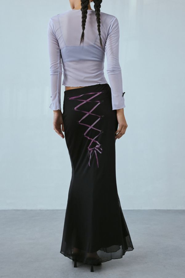 Slide View: 1: Basic Pleasure Mode Corset Graphic Maxi Skirt