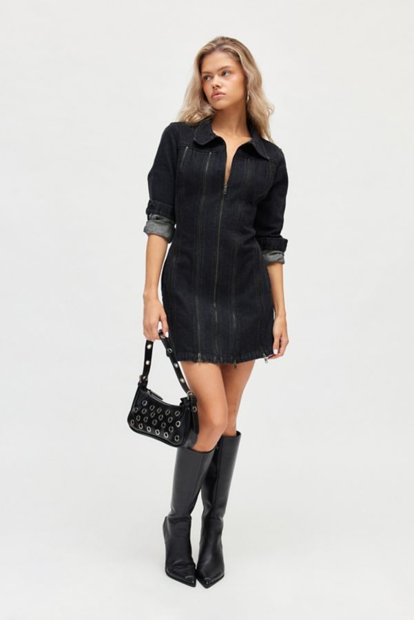 Slide View: 2: Basic Pleasure Mode Nemesis Black Denim Mini Dress