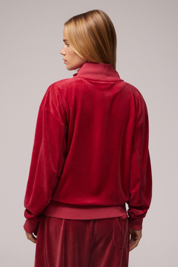 Slide View: 4: iets frans... Harri Red Velour Track Top