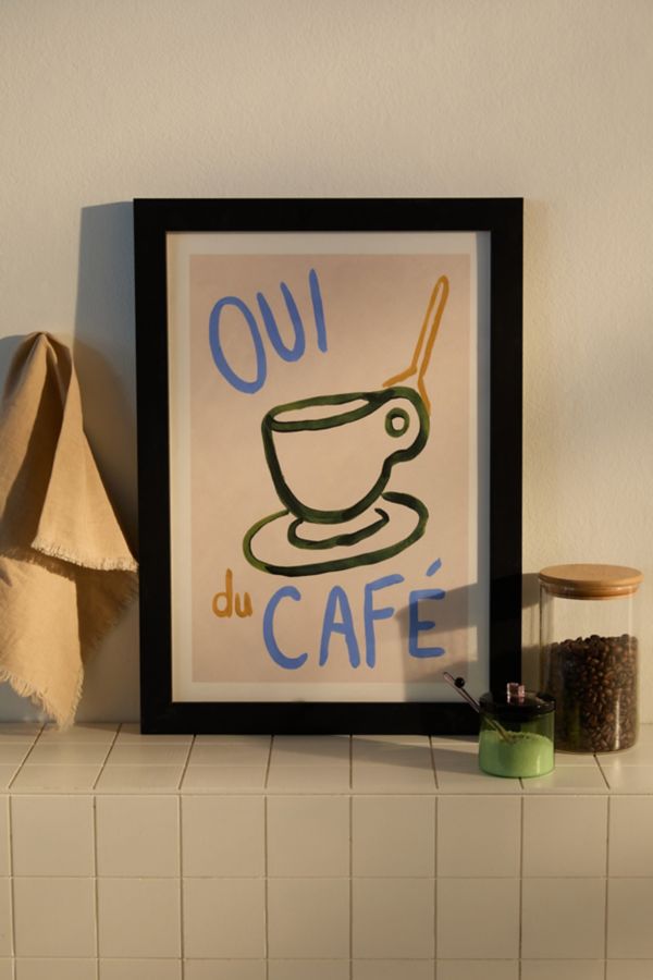 Slide View: 1: Sabina Fenn Illustration Oui Du Café Art Print