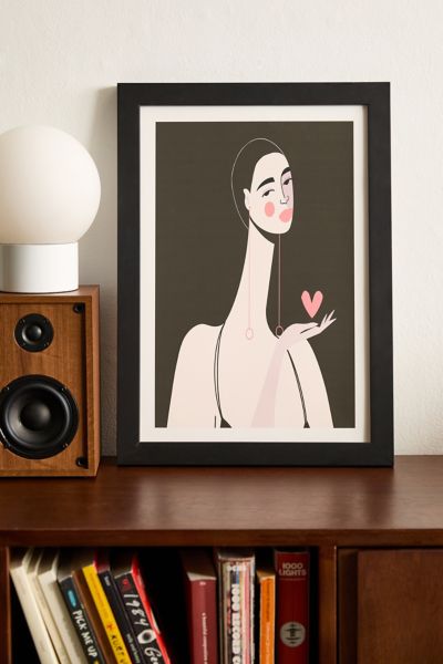 Maritza Lisa Girl With Pink Heart Art Print