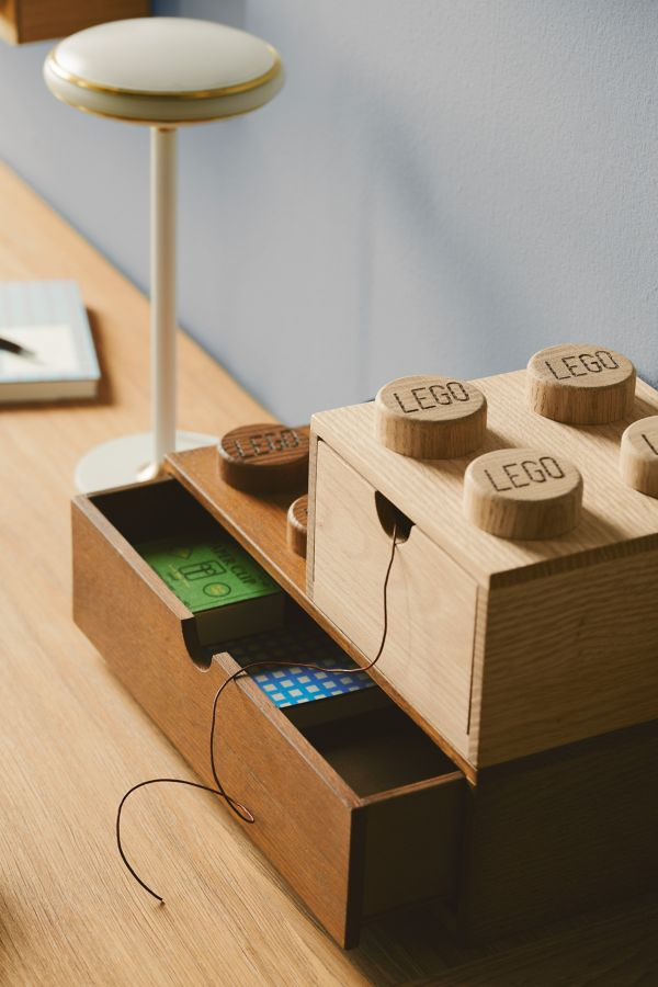 Slide View: 1: LEGO Stackable Wooden Desk Drawer