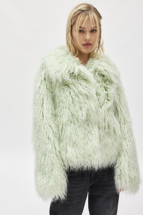 Slide View: 1: Unreal Fur Saint Tropez Faux Fur Cropped Jacket