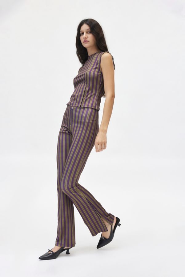 Slide View: 1: Basic Pleasure Mode Tabby Striped Bootcut Trouser