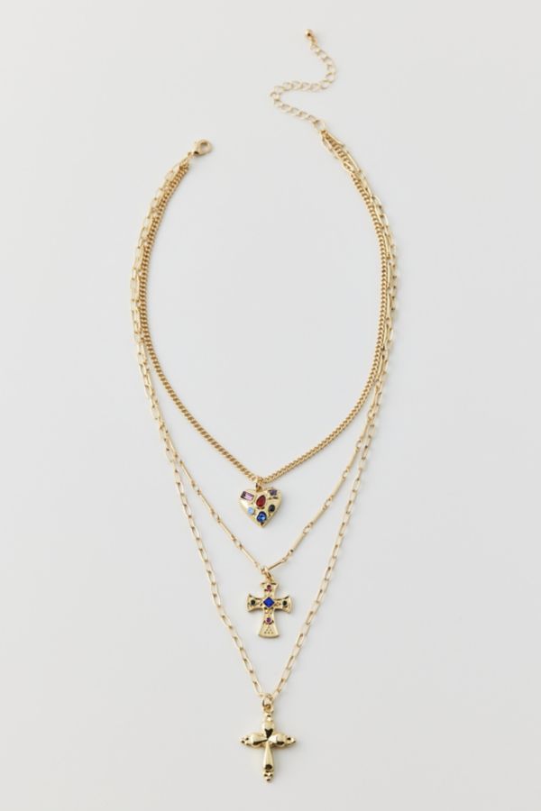 Slide View: 2: Bella Cross Layered Necklace