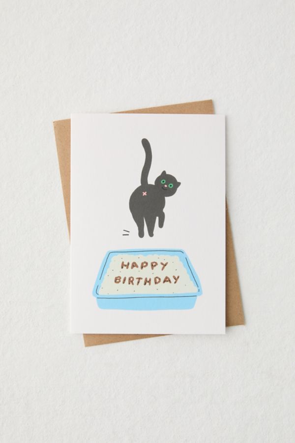 Slide View: 1: Cat Litter Box Birthday Card