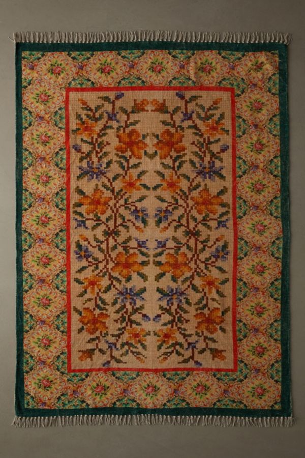 Slide View: 1: Evelyn Needlepoint Digital Printed Rug