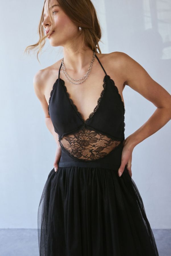 Slide View: 2: LoveShackFancy Serendipity Lace Halter Maxi Dress