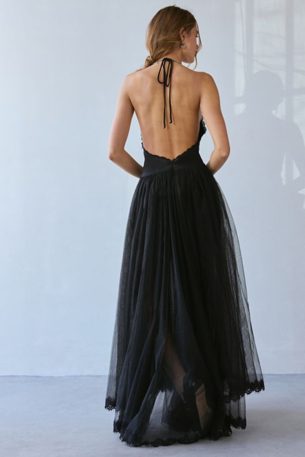 Slide View: 3: LoveShackFancy Serendipity Lace Halter Maxi Dress