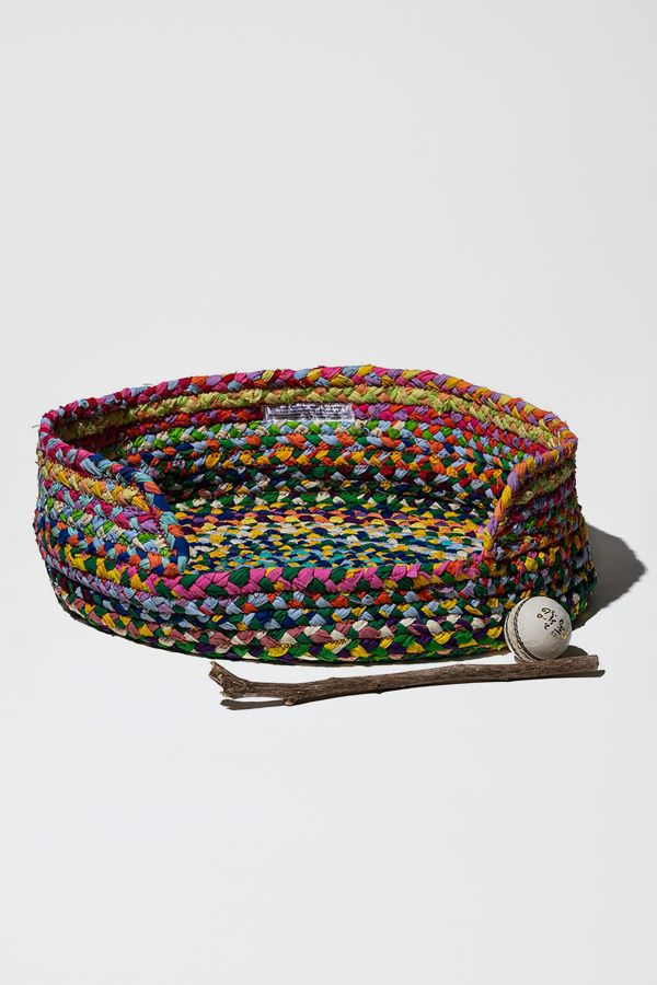 Slide View: 1: Puebco Recycled Fabric Braided Pet Bed