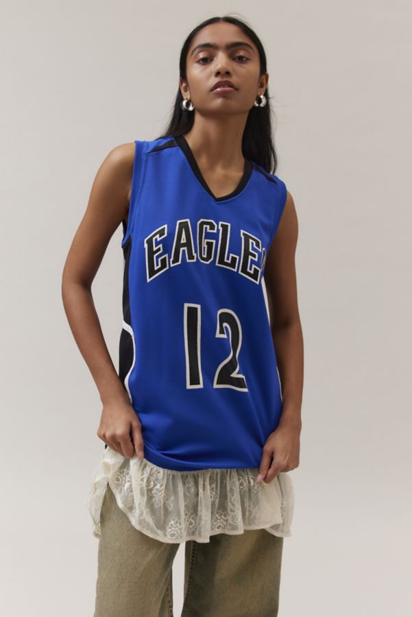 Slide View: 1: Urban Renewal Remade Sports Jersey Lace Mini Dress